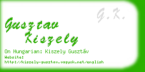 gusztav kiszely business card
